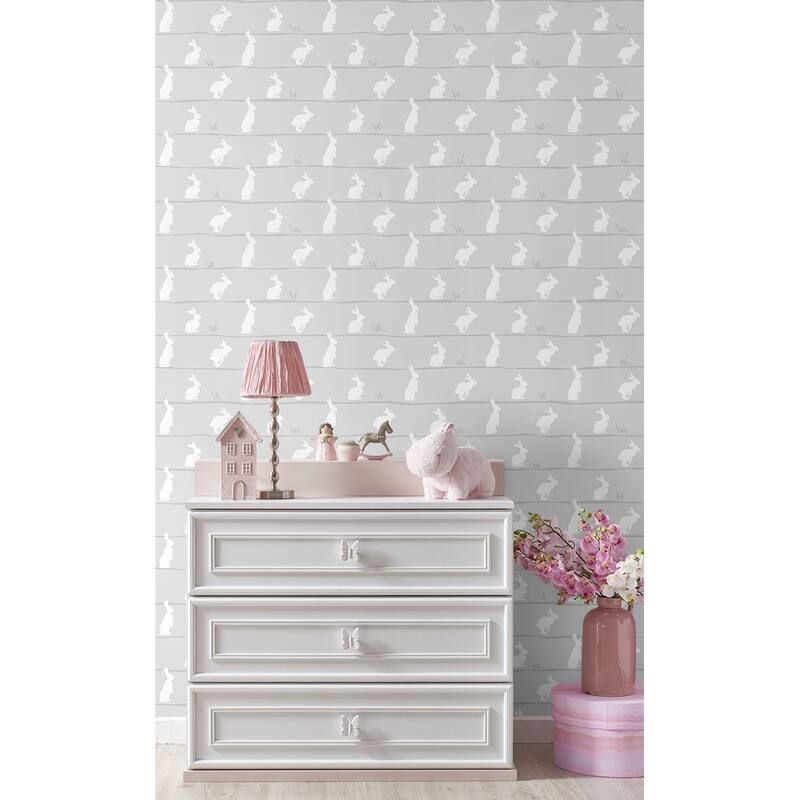NextWall Bunny Trail Peel and Stick Wallpaper - 20.5 in. W x 18 ft. L