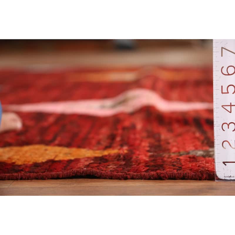 Red Moroccan Oriental Area Rug Handmade Tribal Wool Carpet - 8'4" x 9'10"