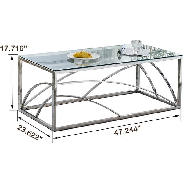 Rectangular Accent Glass Coffee Table for Living Room - Bed Bath ...