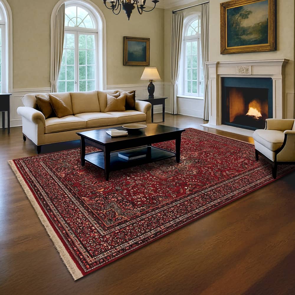 Dream Decor Rugs Spencer Medal Antique Red Oriental Wool Area Rug
