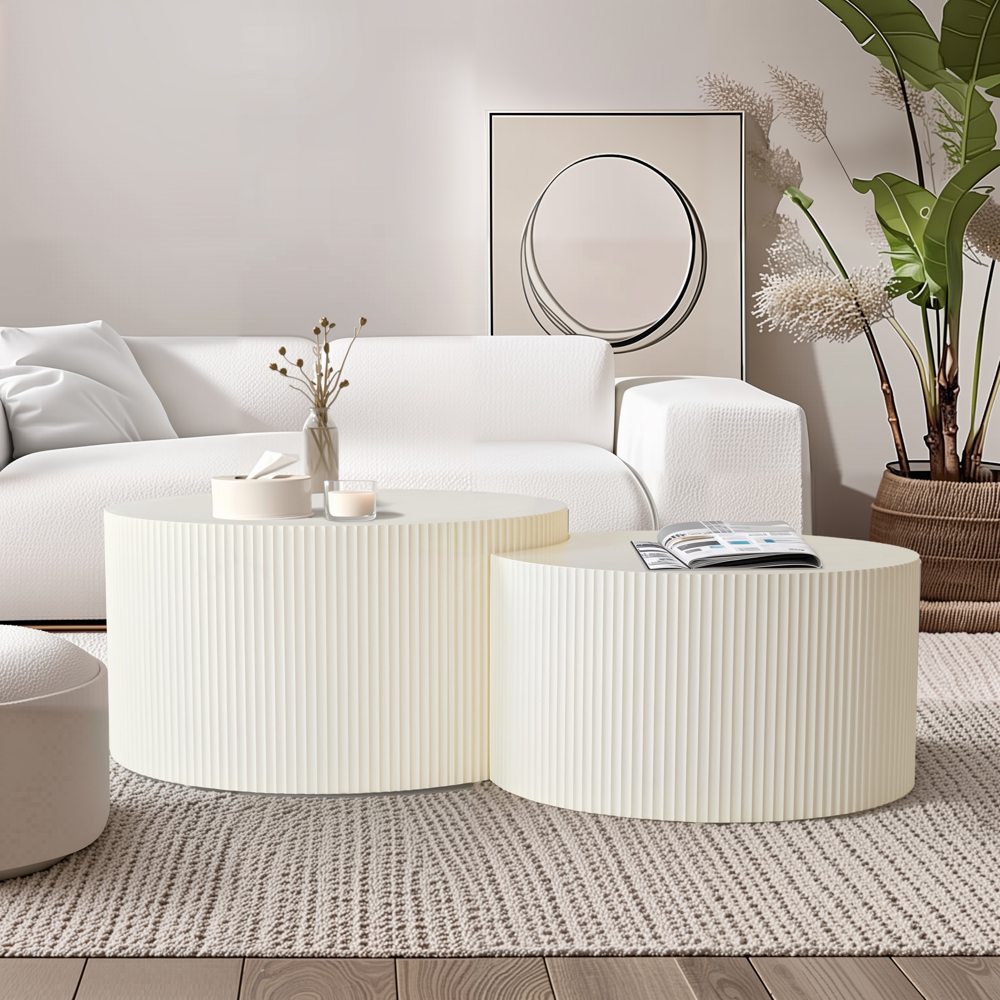 Nesting Coffee Table Set for Living Room Set of 2 Pieces