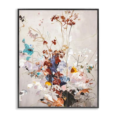 Stupell Earth Tones Floral Abstraction Framed Giclee Art Design By Design Fabrikken