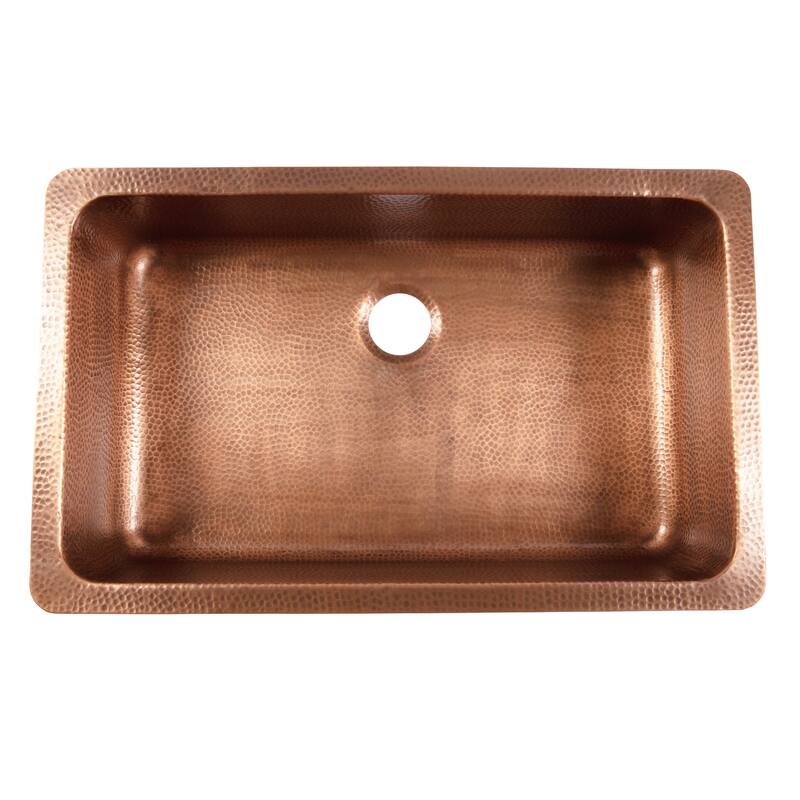 Adams Copper 36" Single Bowl Farmhouse Apron Front Undermount Kitchen Sink