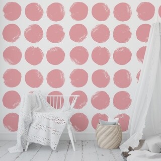 Shop Dots Pink Peel And Stick Wallpaper By Kavka Designs 2 X 16