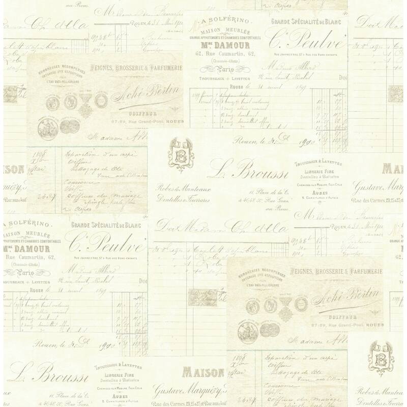 Seabrook Designs Aulus Vintage Postcards Unpasted Wallpaper