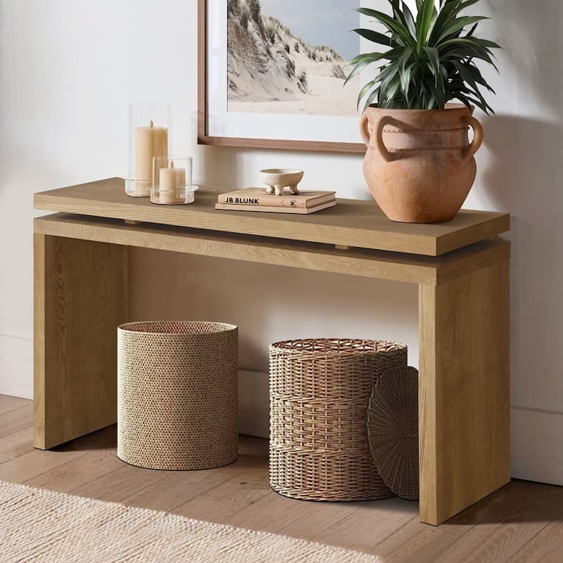 Retro Wooden Entryway Farmhouse Console Table