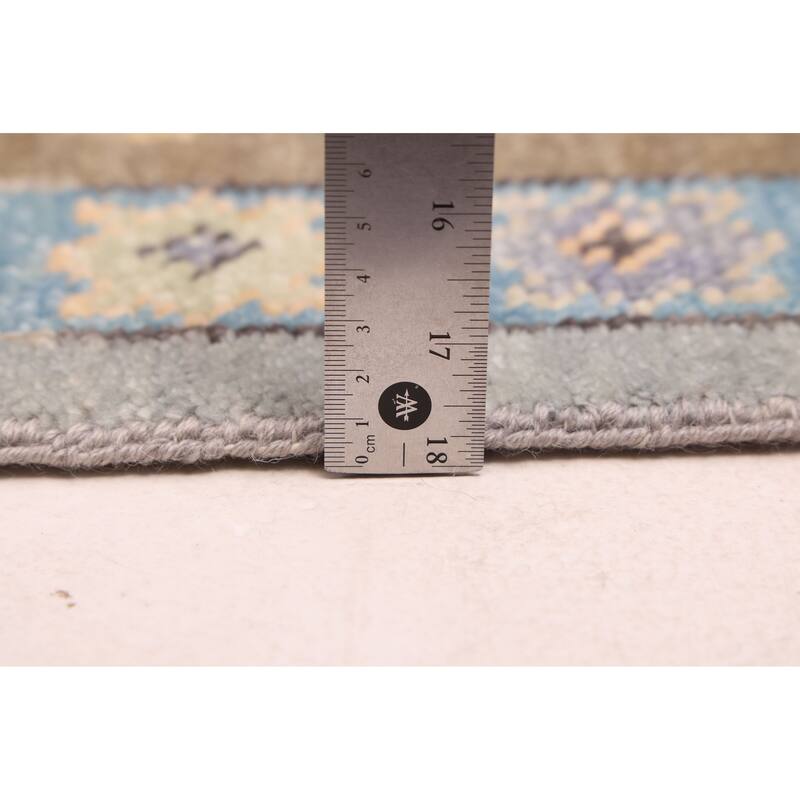 ECARPETGALLERY Hand-knotted Modern Oushak Grey, Light Denim Blue Wool Rug - 9'1 x 11'11