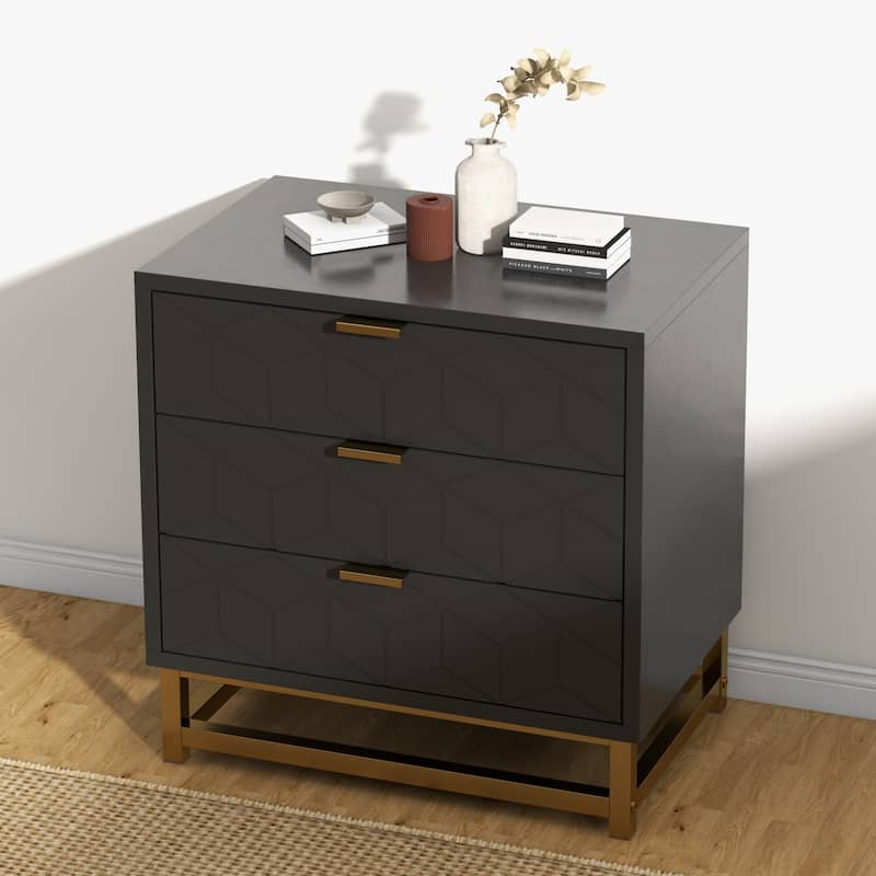 3 Drawer Dresser, with Metal Legs