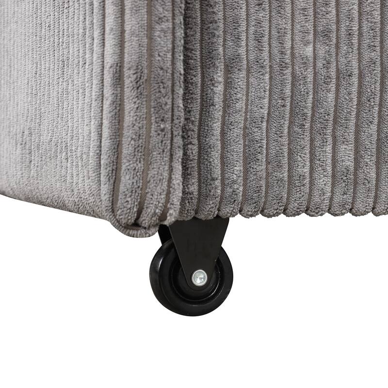 Versatile Sectional Sofa Set with 2 Cup Holders, 3-Seat Convertible Sleeper Sofa with Twin Pull-out Bed and Storage Bags