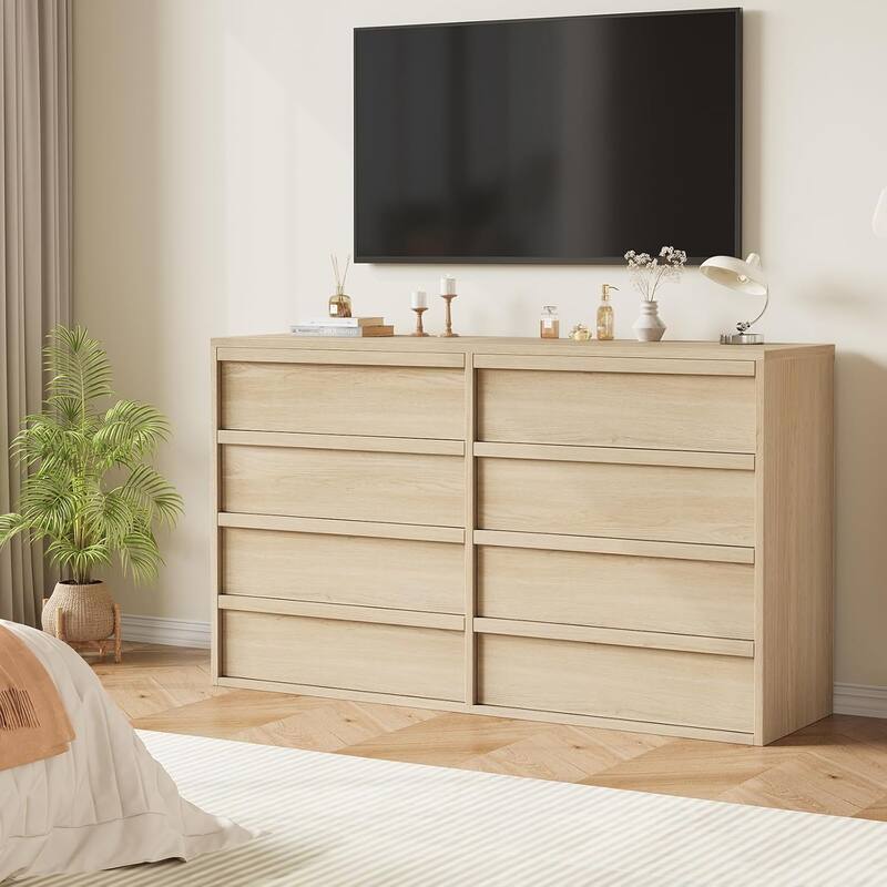 Drawer Dresser for Bedroom, Wide Antique Chest of Drawers with Large Storage, Wooden Dresser Organizer