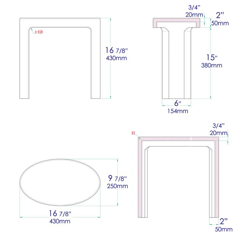 ALFI brand ABST66 White Matte Solid Surface Resin Bathroom / Shower Stool