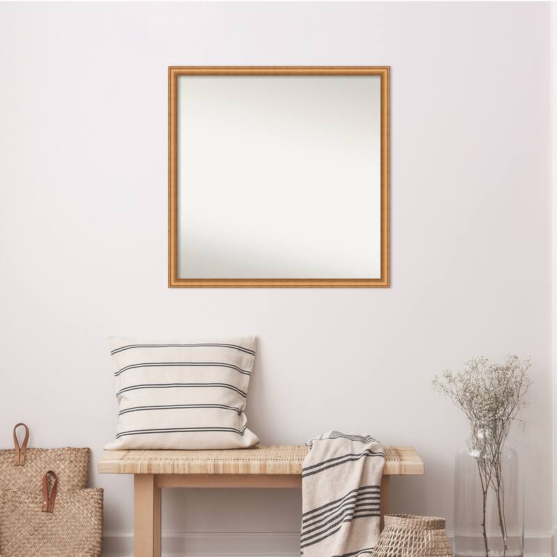 Salon Scoop Non-Beveled Wood Framed Wall Mirror