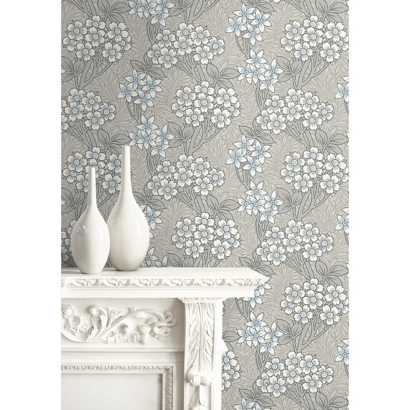 Seabrook Designs Floral Vine Nonwoven Unpasted Wallpaper