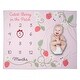 preview thumbnail 1 of 4, Lambs & Ivy Strawberry Patch Milestone Photo Opportunity Fleece Baby Blanket