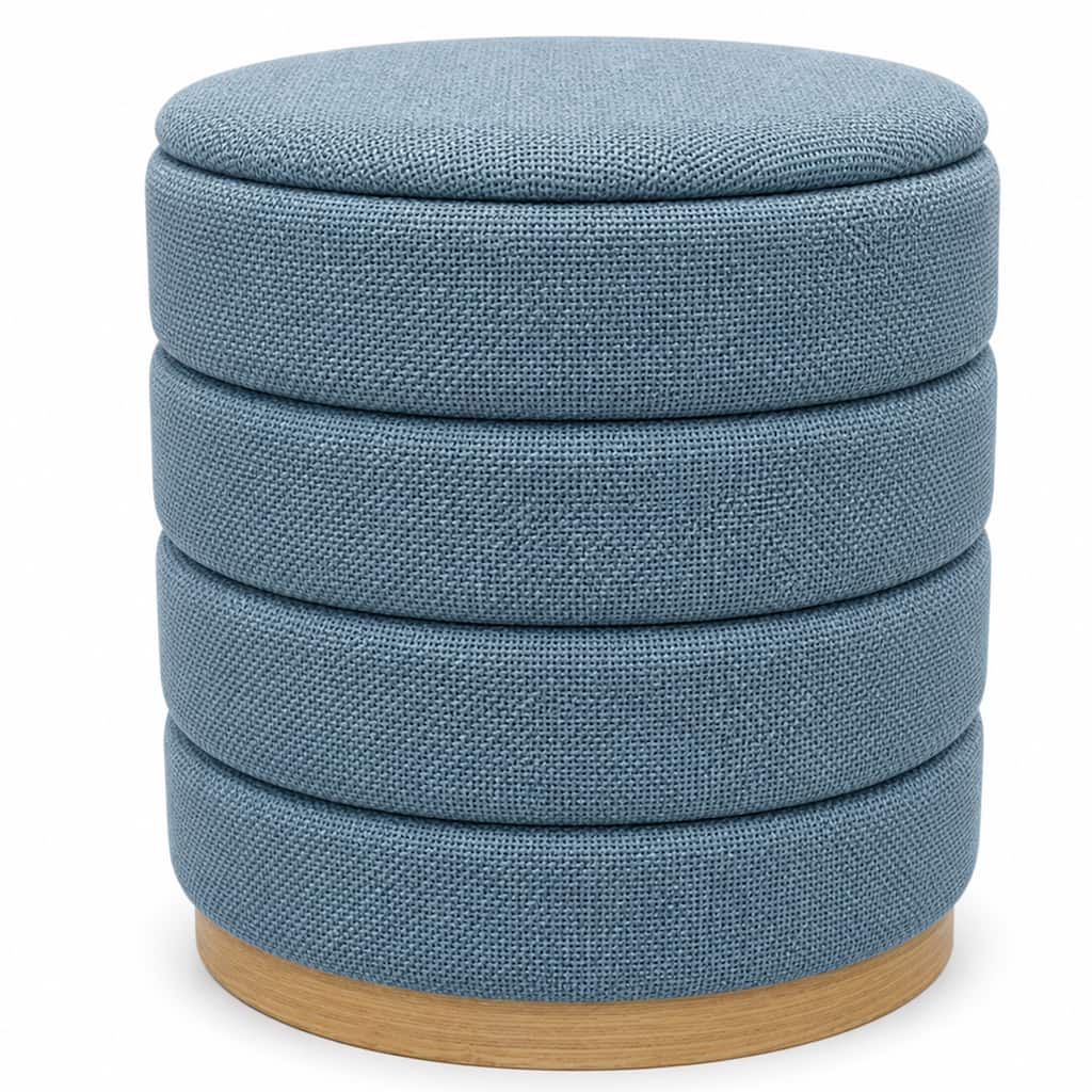 Aria Home Modern Cylinder Ottoman with Hidden Storage Upholstery Seat