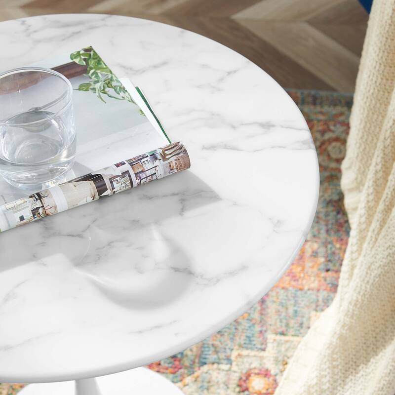 Lippa 20" Round Artificial Marble Side Table
