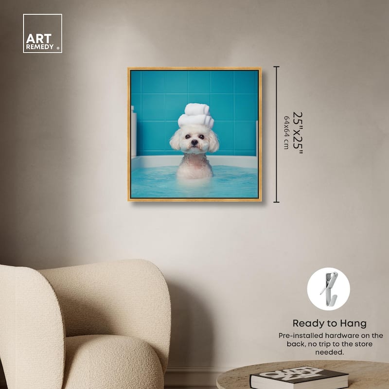 Fluff in the Tub Canvas by Art Remedy