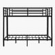 preview thumbnail 6 of 7, Black Metal Bunk Bed with 2 Side Ladders and Full-Length Guardrail
