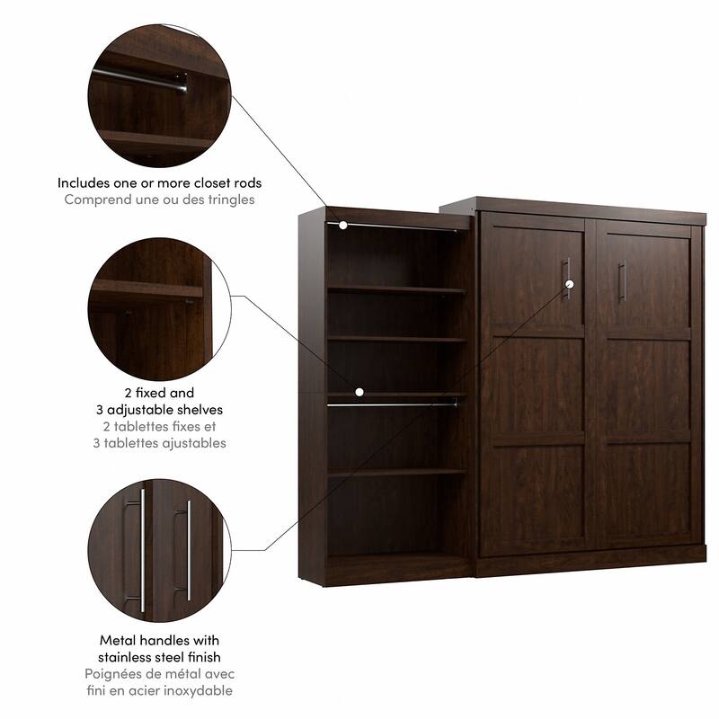 Pur Queen Murphy Bed with Closet Organizer (101W) by Bestar