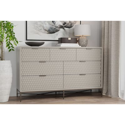 Origins by Alpine Milo 7 Drawer Dresser in Taupe