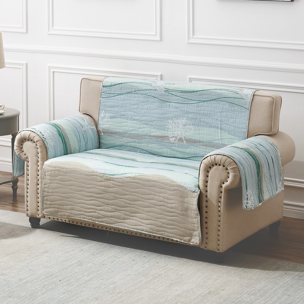 Greenland Home Fashions Maui Reversible Loveseat Protector - 103 x 76 inches