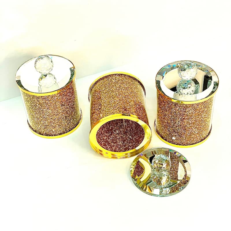 Ambrose Exquisite Three Glass Canister Set in Gift Box