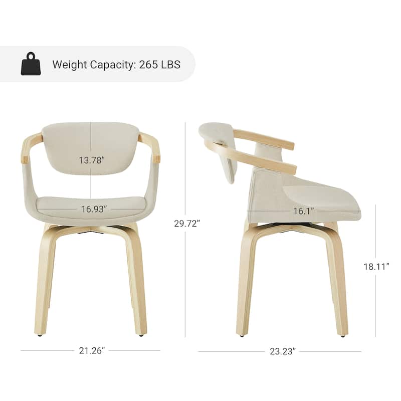Art Leon Swivel Upholstered and Wood Accent Chair