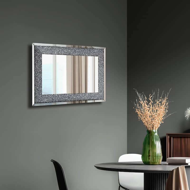 BELLA Noralie Crystal Accent Rectangle Wall Mirror - 36"x24"