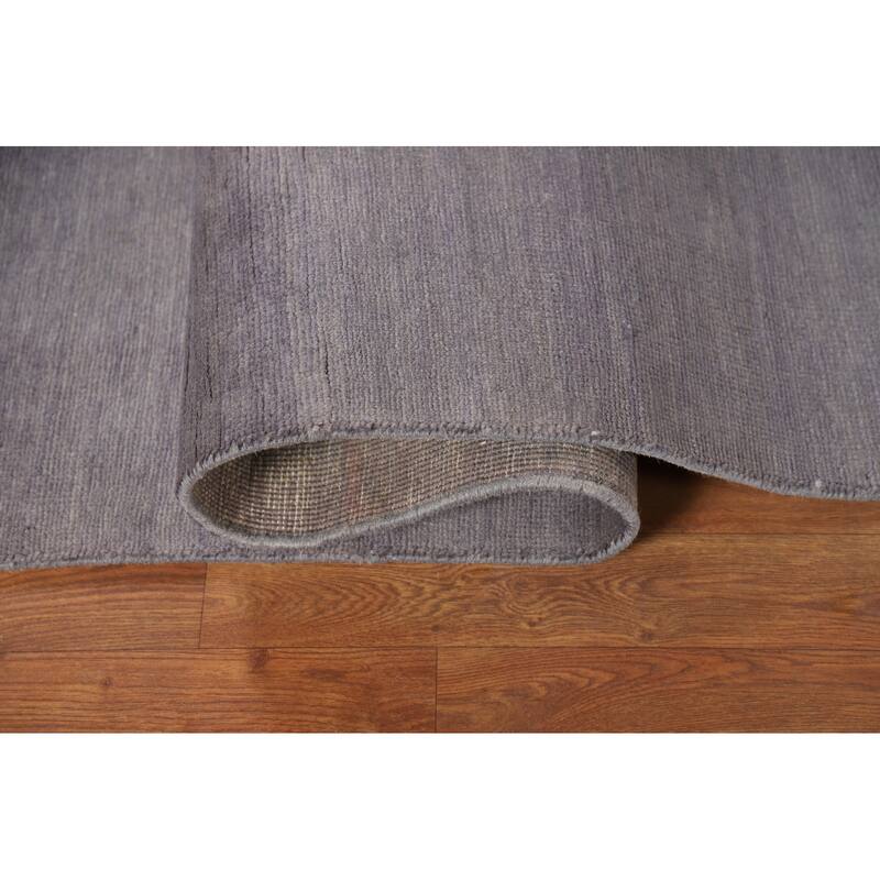Gray Blue Modern Gabbeh Oriental Area Rug Hand-Knotted Wool Carpet - 5'0" x 6'8"