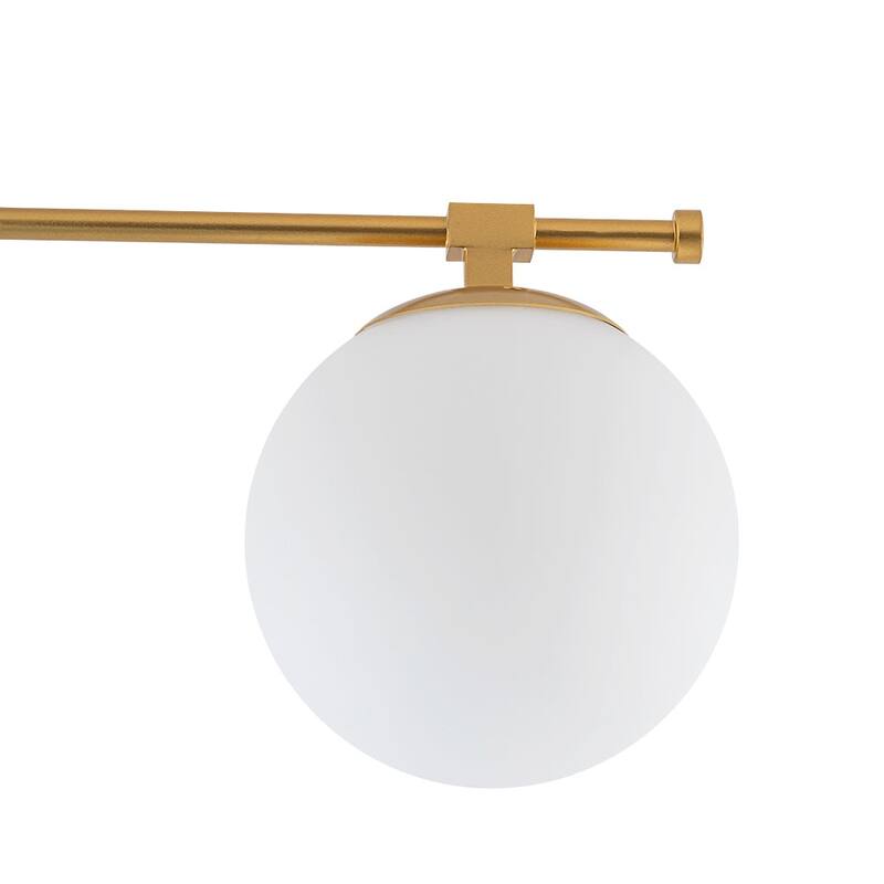 Mid-Century 6-Light Opal Glass Linear Sputnik Ceiling Light 35.4in