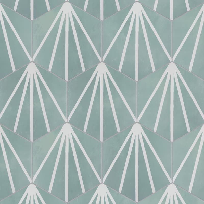 Merola Tile Horizon Dusk Hex Aquamarina 7-3/4" x 9" Porcelain Floor and Wall Tile
