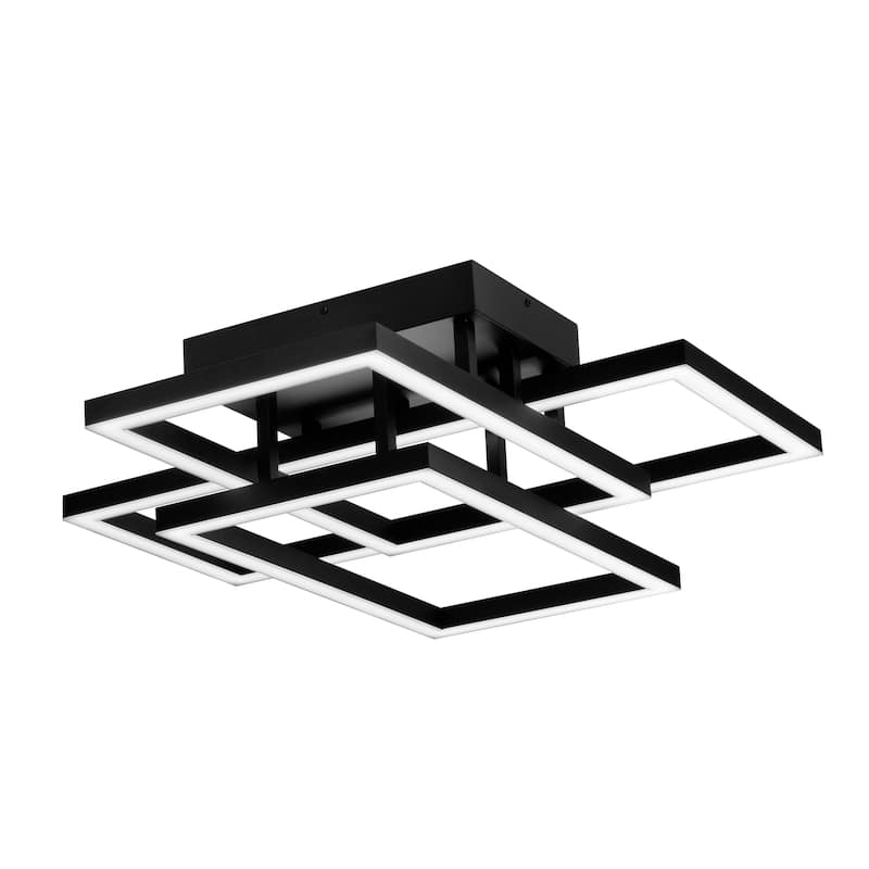 VONN Lighting Radium VRCF49103BL 28-inch ETL Certified Integrated LED Rectangular Ceiling Fixture - 28"L x 27.5"W x 6.75"H - 28"L x 27.5"W x 6.75"H - Black