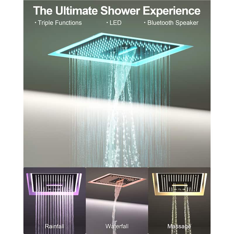 GRANDJOY LED Music Shower System 16" Showerhead