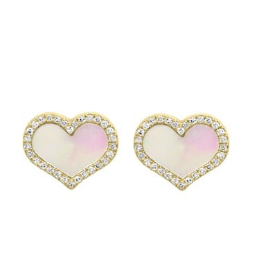 EFFY Gold Over Sterling Silver Diamond and Mother of Pearl Earrings