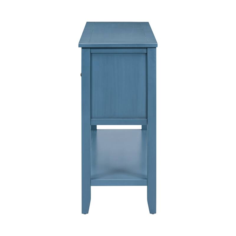 Cambridge Series Ample Storage Vintage Console Table with Four Small Drawers and Bottom Shelf for Living Rooms