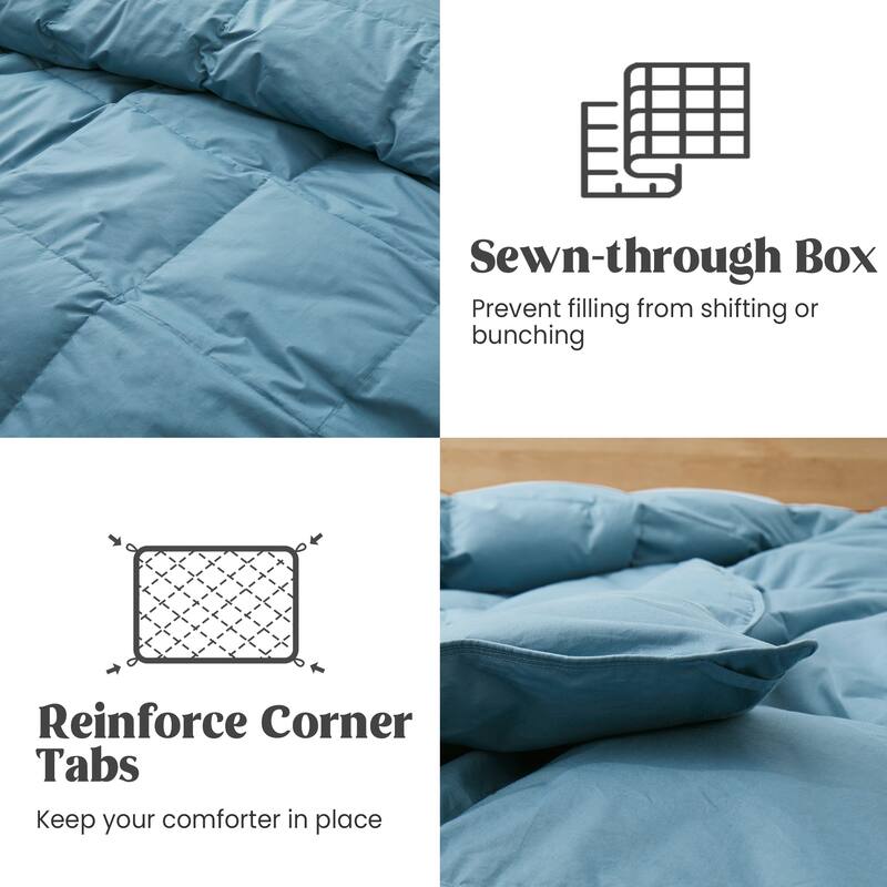All Season 100% Organic Cotton Down Duvet Insert Medium Warmth Comforter