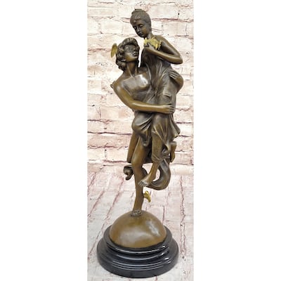 Hermes Flying Mercury And Pandora Greek Mythology Bronze Sculpture Statue