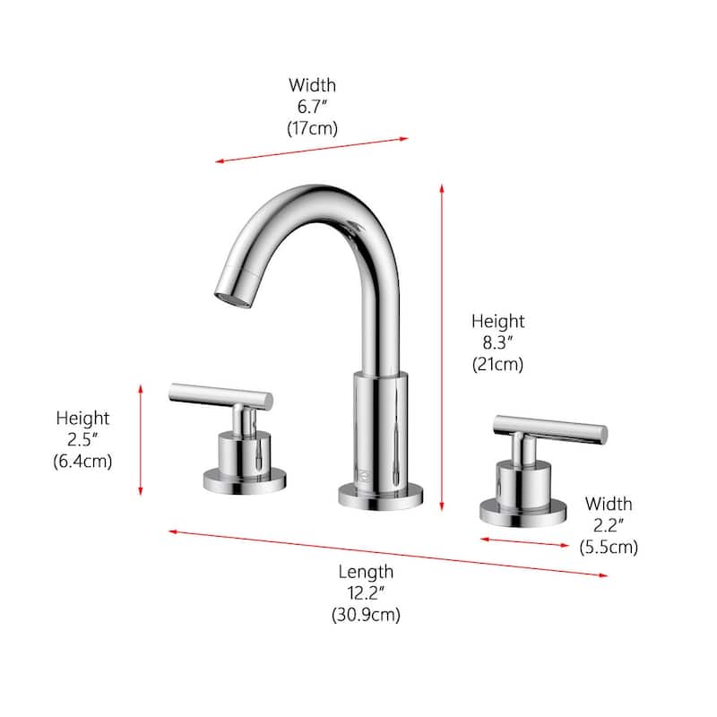 Elegant Lighting FAV-1009 Leah 1.5 GPM Widespread Bathroom Faucet