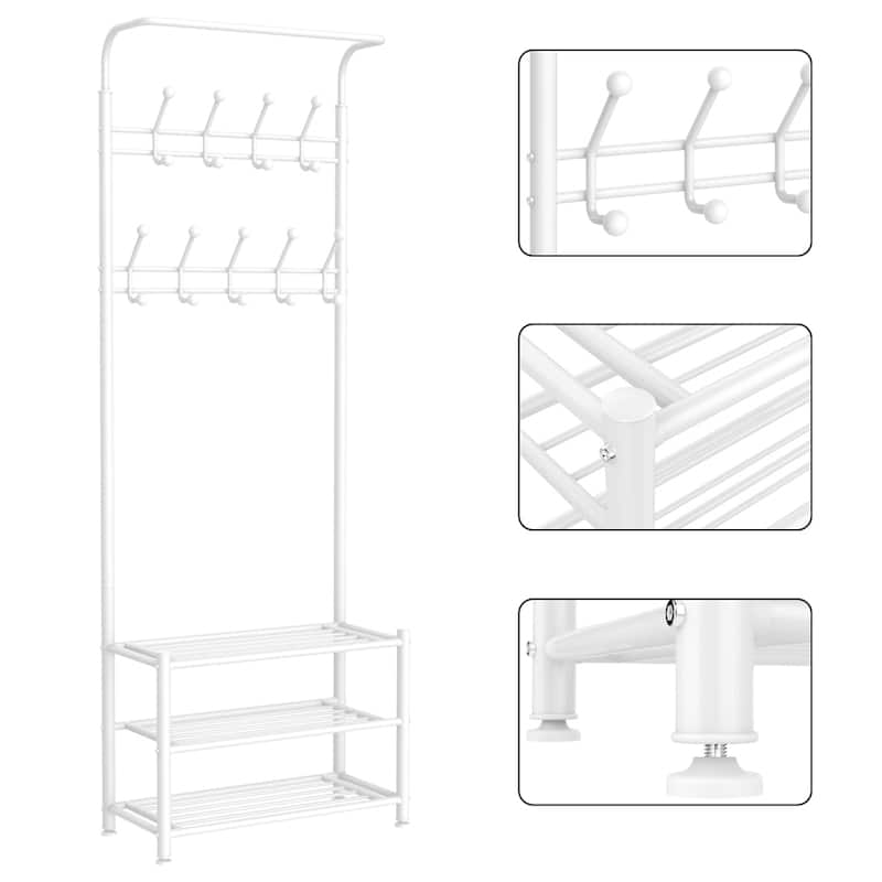 Yaheetech 74" H Metal Coat Racks Free Standing Entryway Storage Rack