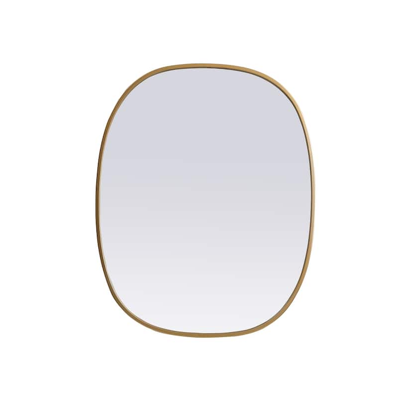 Indigo Home Metal Frame Oval Mirror 24x30 Inch
