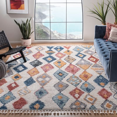 SAFAVIEH Morocco Bohemian & Eclectic Tribal Cream/Multi Polyester Rug