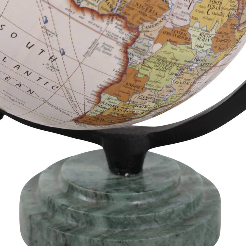 Marble Resin Globe Modern Contemporary - 9" Green/Black - 9.0"