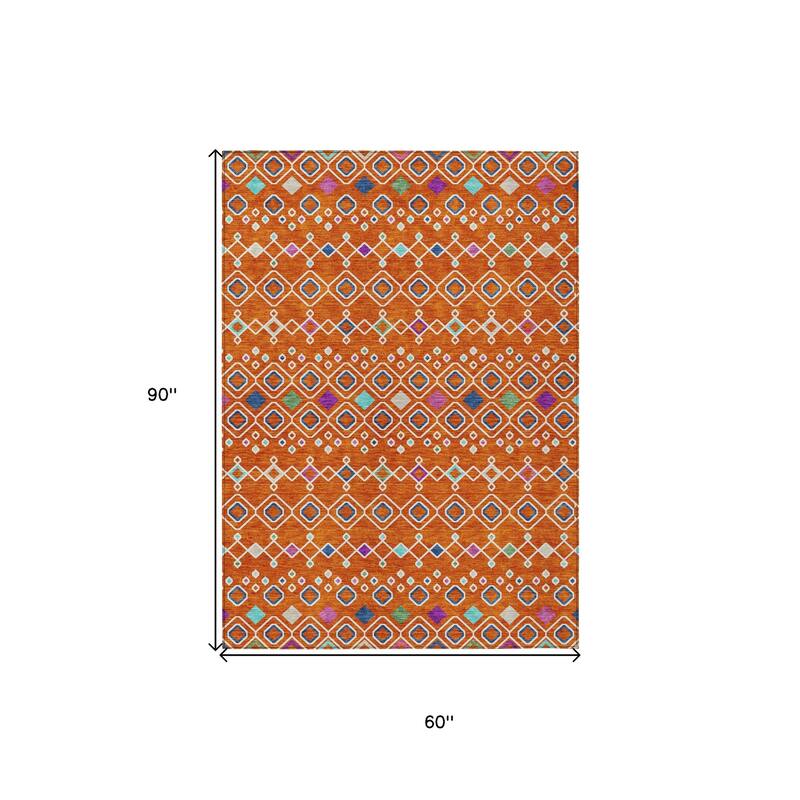 HomeRoots Geometric Modern Rectangle Outdoor Rug