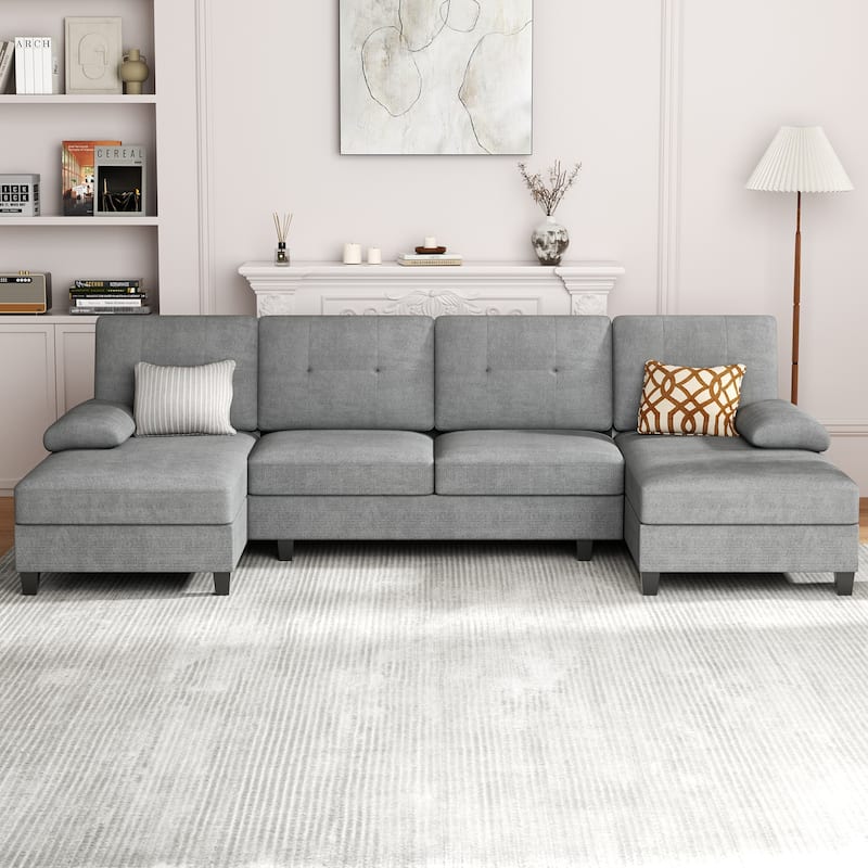 Sectional Sofa Couches for Living Room - Light Grey