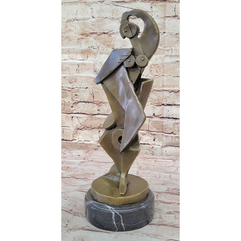Abstract Cubism Geometric Figurative Bronze Sculpture Statue Dali Pico Tribute