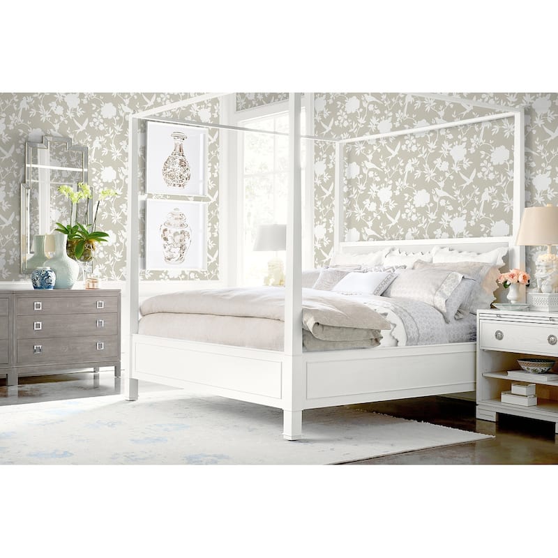 Lillian August Kauai Bird Toile Embossed Vinyl Unpasted Wallpaper