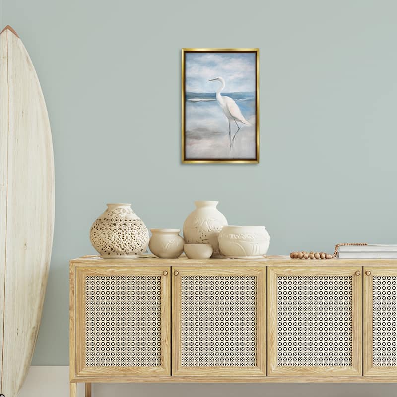 Stupell Elegant Kingdom of Herons Framed Floater Canvas Wall Art Design By Ramona Murdock