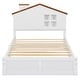 preview thumbnail 6 of 9, Twin Bed Frame Headboard with LED Window, Chimney - White