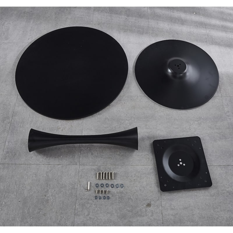 31.5"Black Tulip Table Mid-century Dining Table for 2-4 people With Round Mdf Table Top, Pedestal Dining Table