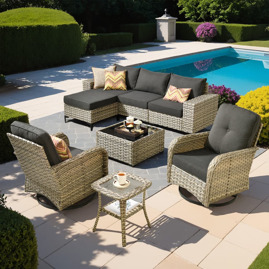 OVIOS 8-Piece Outdoor Chaise Lounge Sofa Set​
